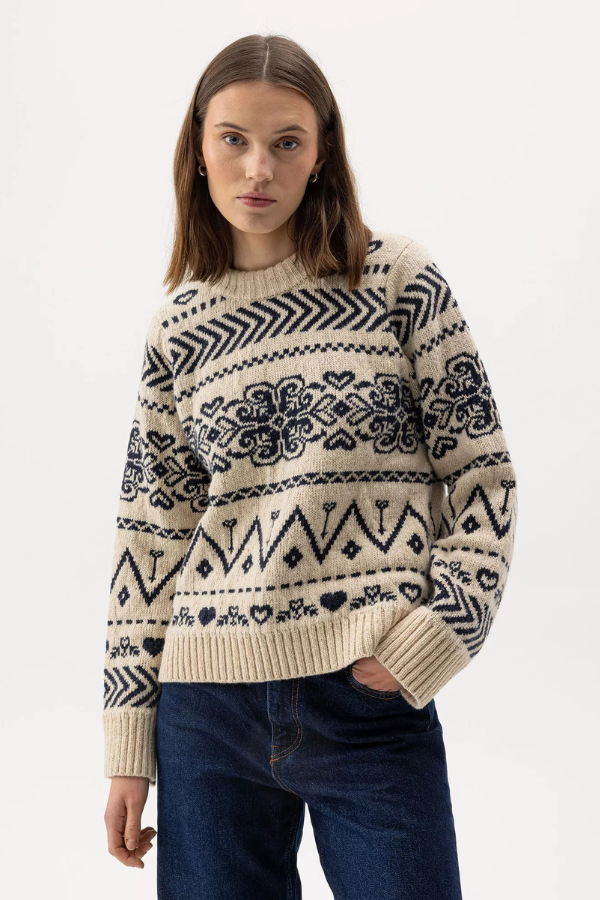 Holebrook Magda Crew Neck Print Sweater