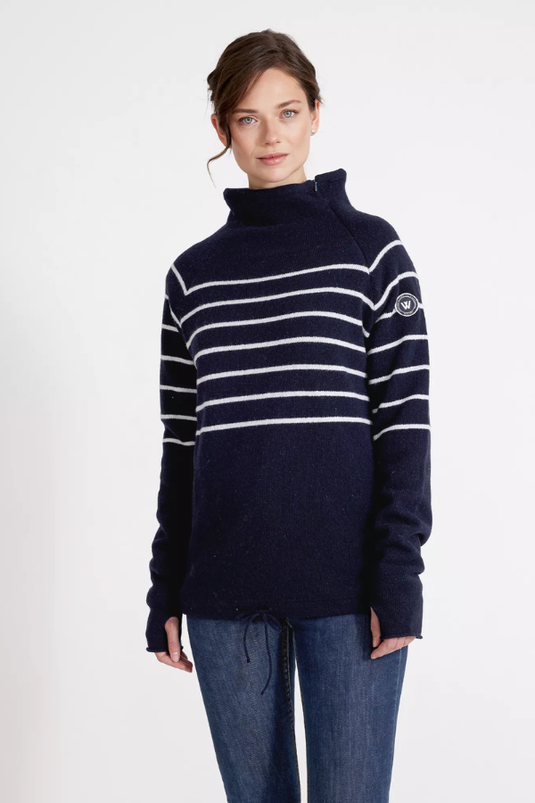 Holebrook Martina Striped Funnel Neck Sweater