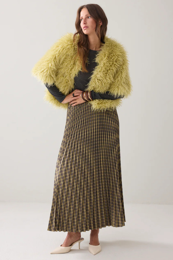 Summum Plisse Plaid Skirt