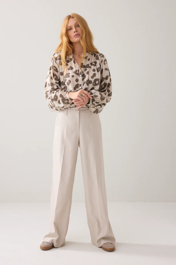 Summum Printed Round Collar Blouse