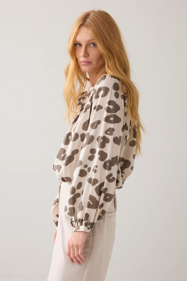 Summum Printed Round Collar Blouse