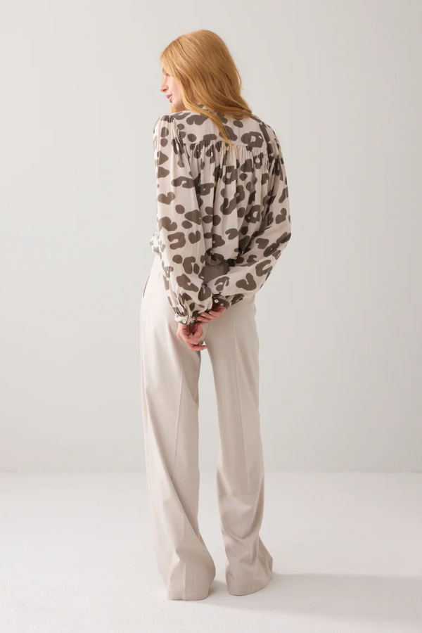 Summum Printed Round Collar Blouse