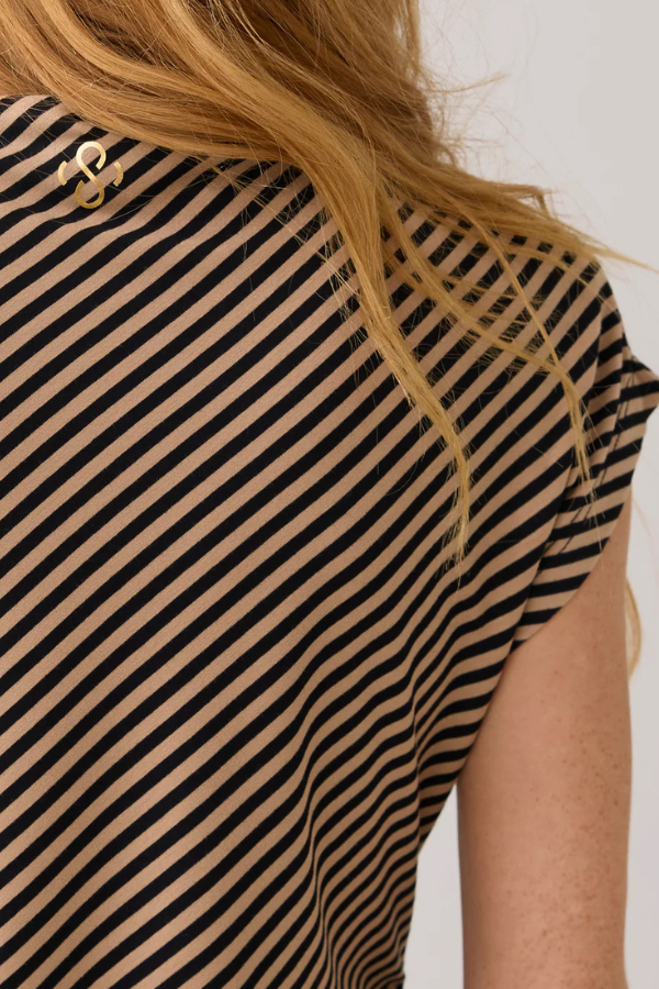 Summum Stripe Short Sleeve Top