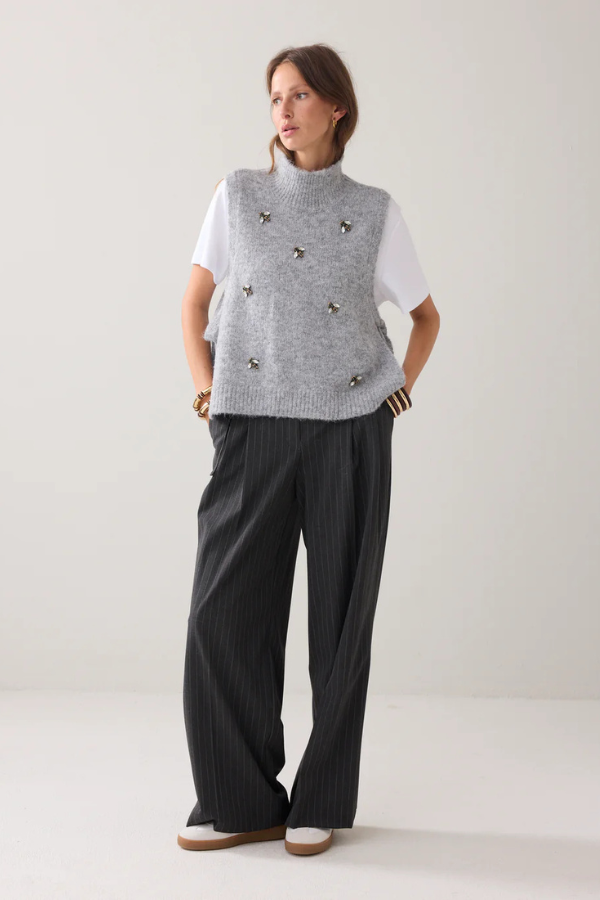 Summum Embellished Spencer Cozy Knit Vest