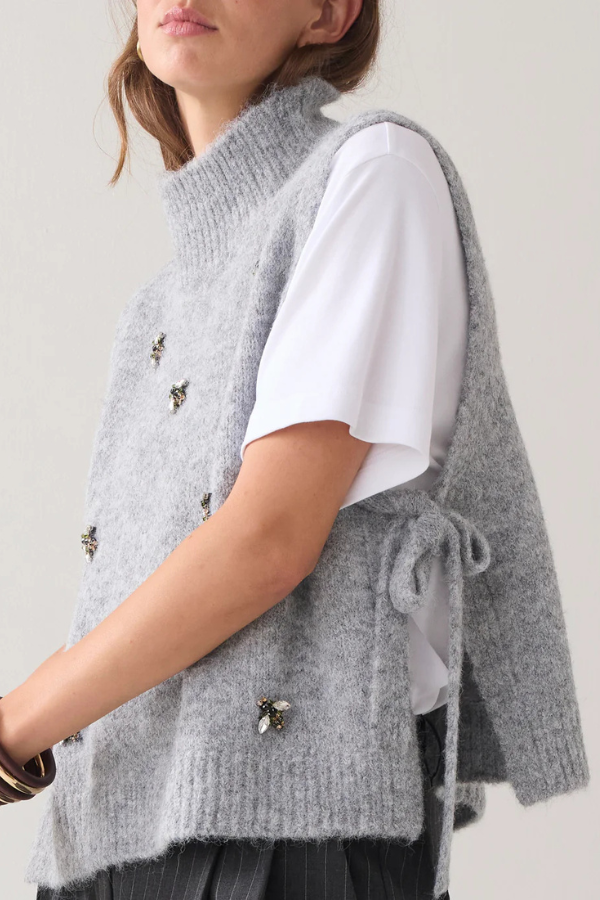 Summum Embellished Spencer Cozy Knit Vest
