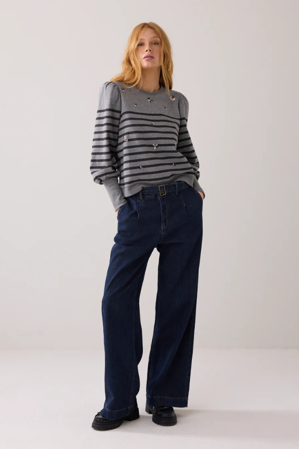 Summum Embellished Puff Sleeve Sweater