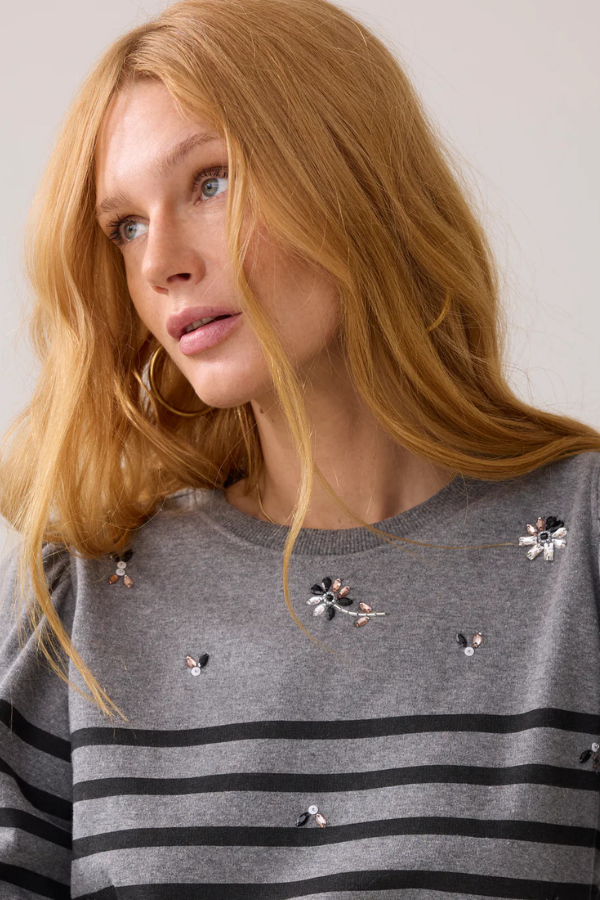 Summum Embellished Puff Sleeve Sweater