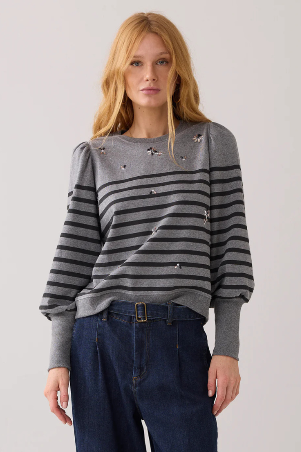 Summum Embellished Puff Sleeve Sweater