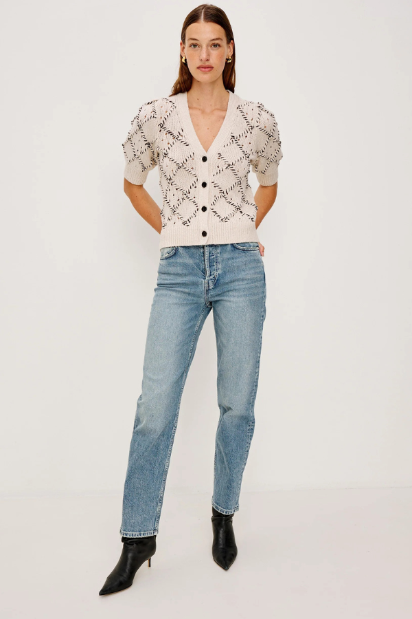 Rails 3/4 Sleeve Short Cardigan