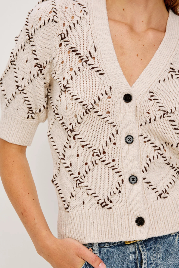 Rails 3/4 Sleeve Short Cardigan