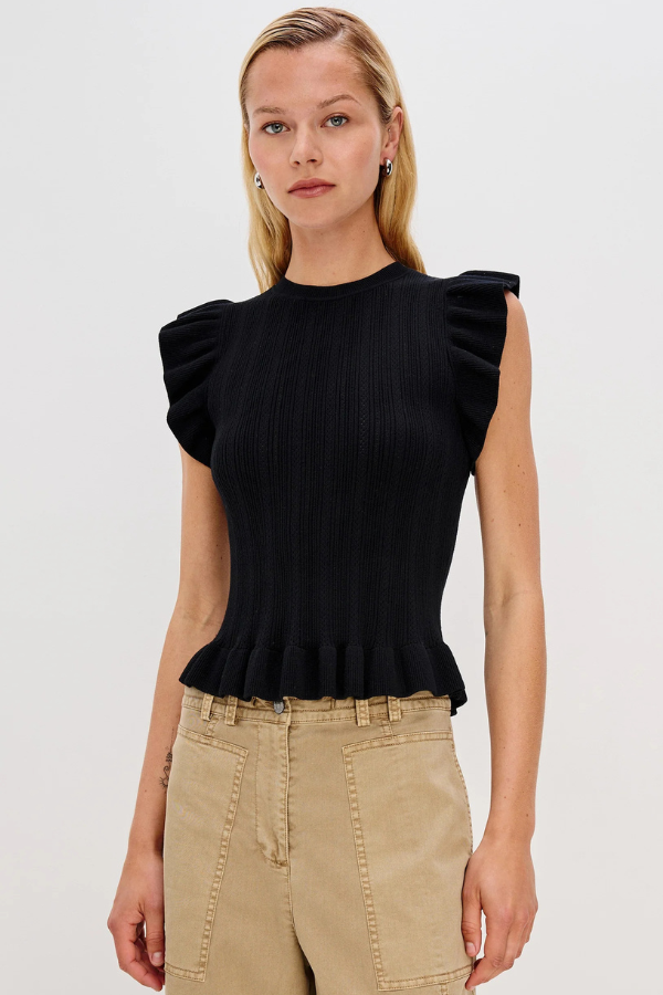 Rails Marci Ruffle Cap Sleeve Sweater