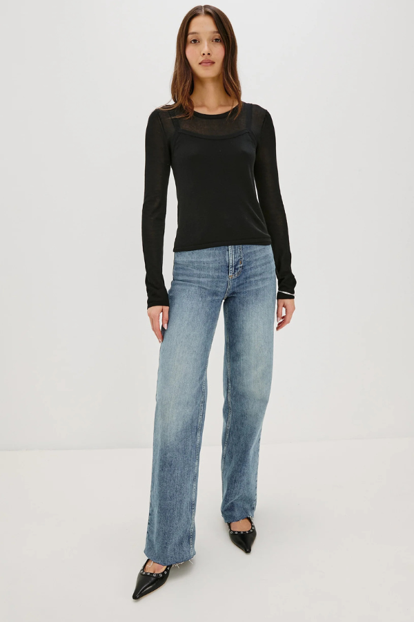 Rails Sheer Long Sleeve Top