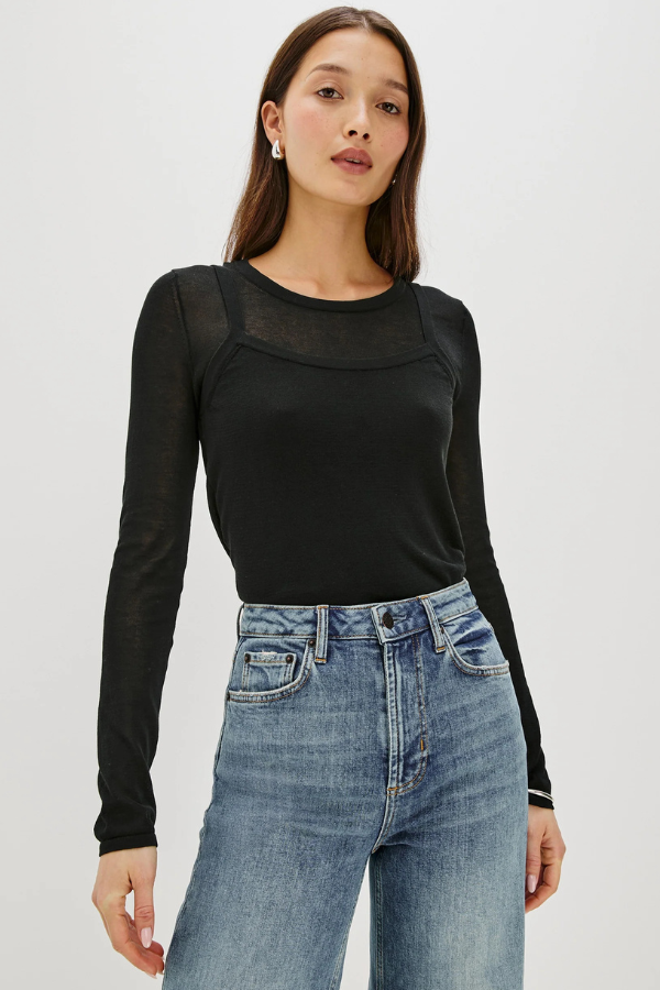 Rails Sheer Long Sleeve Top