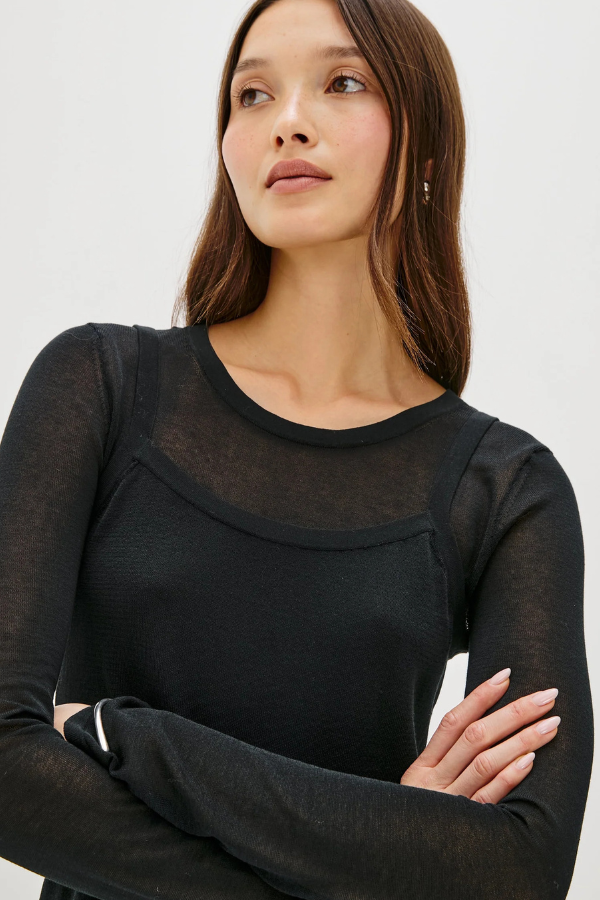 Rails Sheer Long Sleeve Top