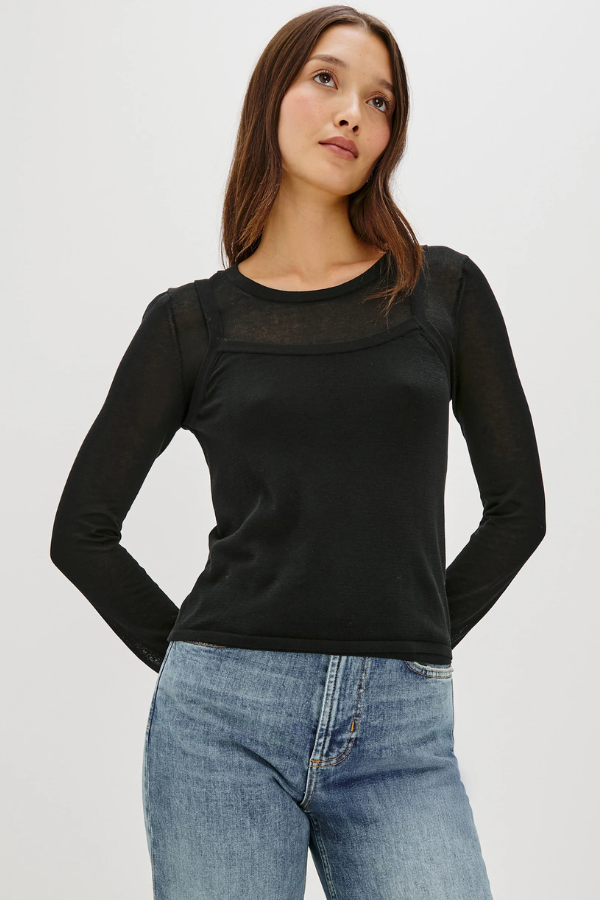 Rails Sheer Long Sleeve Top