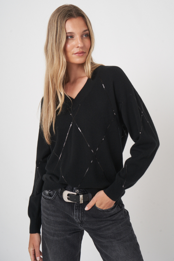Repeat V-Neck Cashmere Sweater