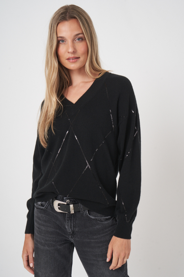 Repeat V-Neck Cashmere Sweater