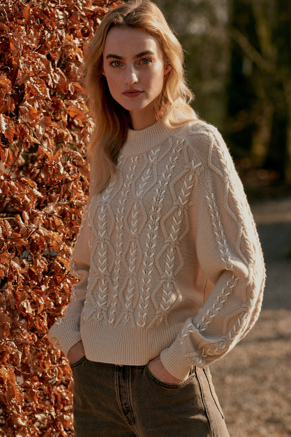 Repeat Wool Cable Knit Sweater