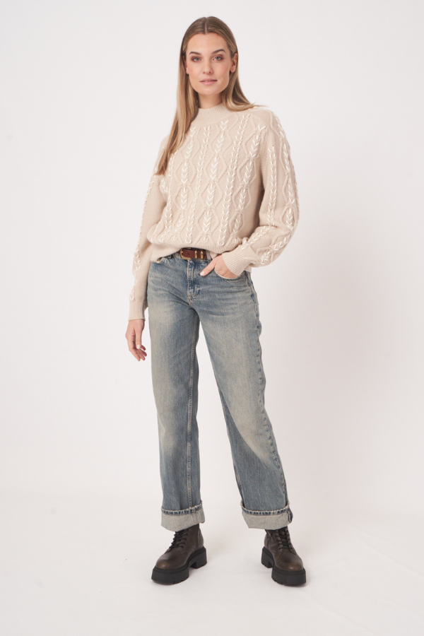 Repeat Wool Cable Knit Sweater