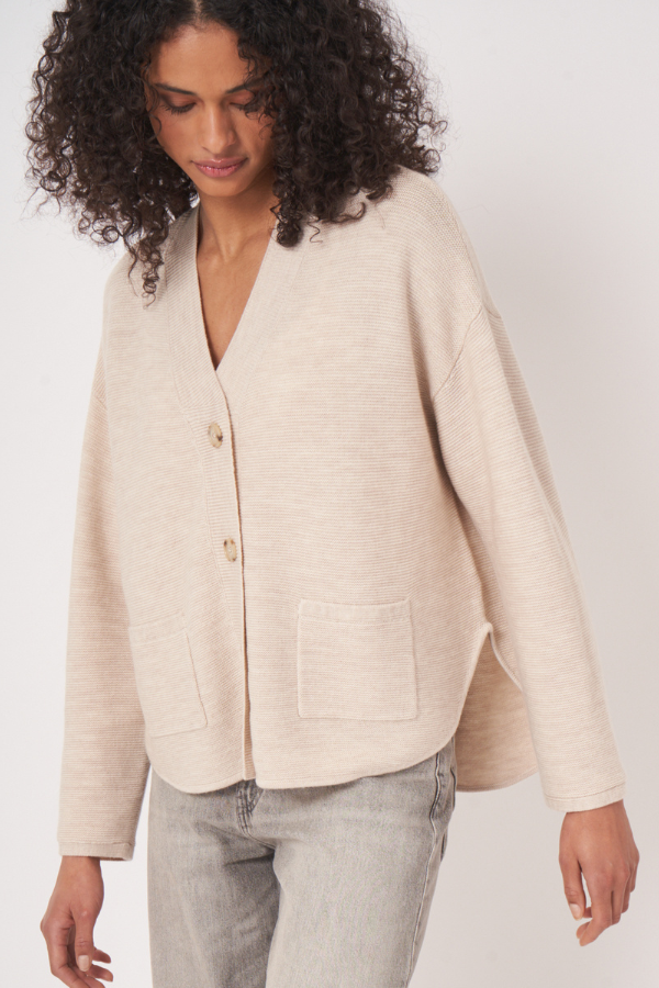 Repeat V-Neck Wool Cardigan (Available in Two Colours)