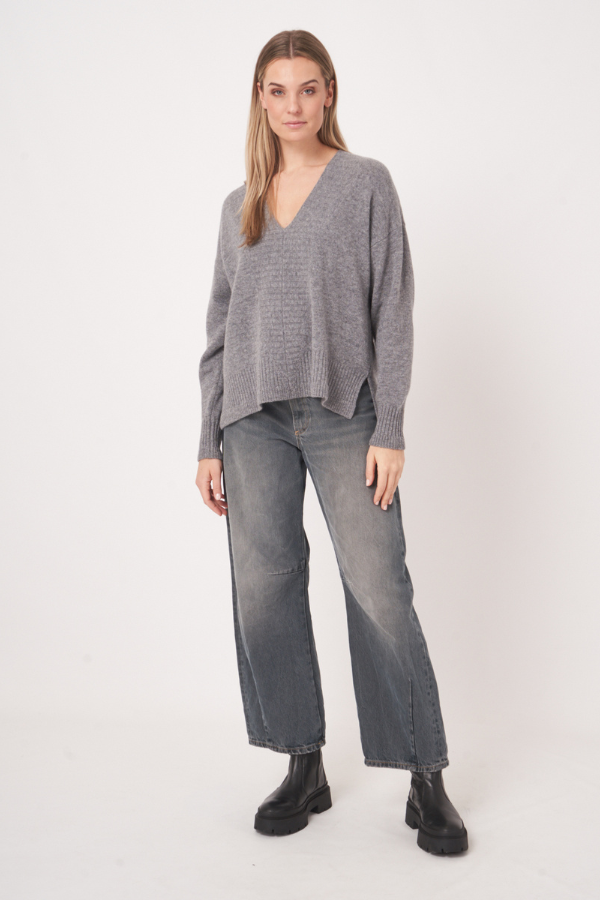 Repeat V-Neck Wool Sweater