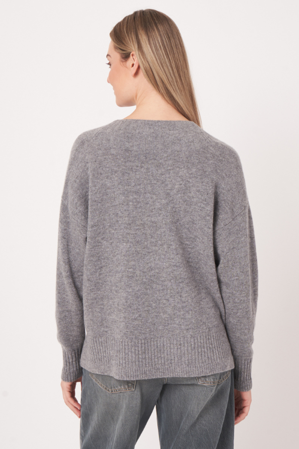 Repeat V-Neck Wool Sweater