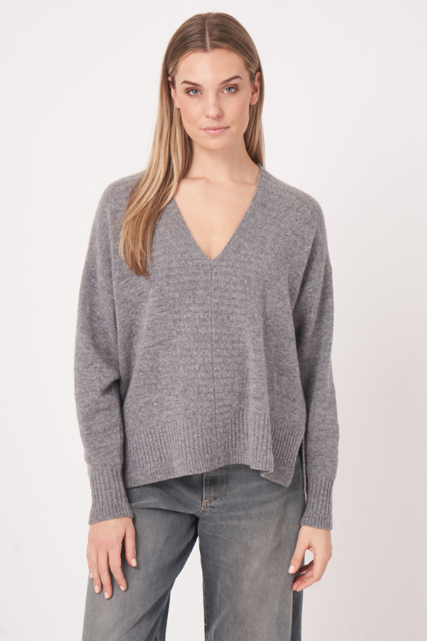 Repeat V-Neck Wool Sweater