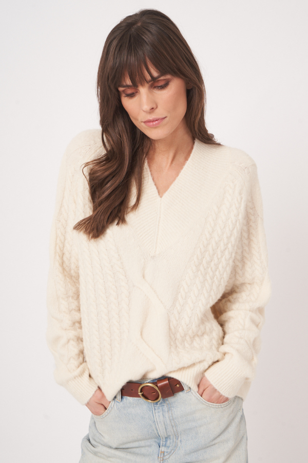 Repeat Wool V-Neck Knit Sweater