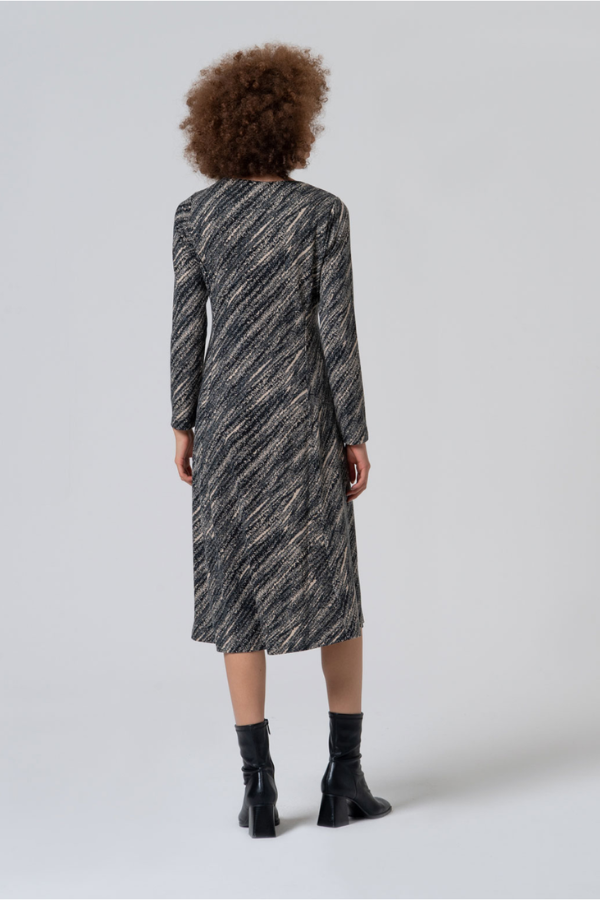 Surkana Stretch Print Boat Neck Dress