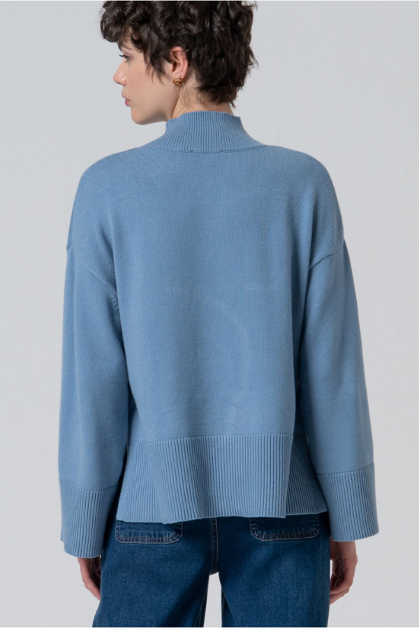 Surkana Flared Sleeve Mock Neck Sweater