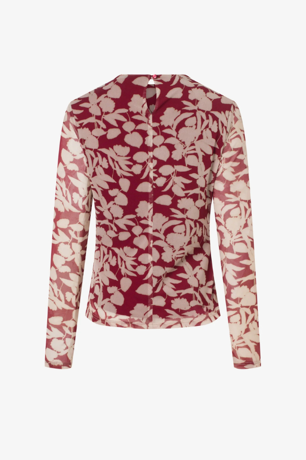 Iris Setlakwe Printed Mesh Shirred Top