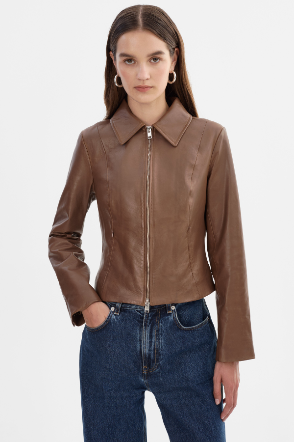 Lamarque Leather Jacket With Hood