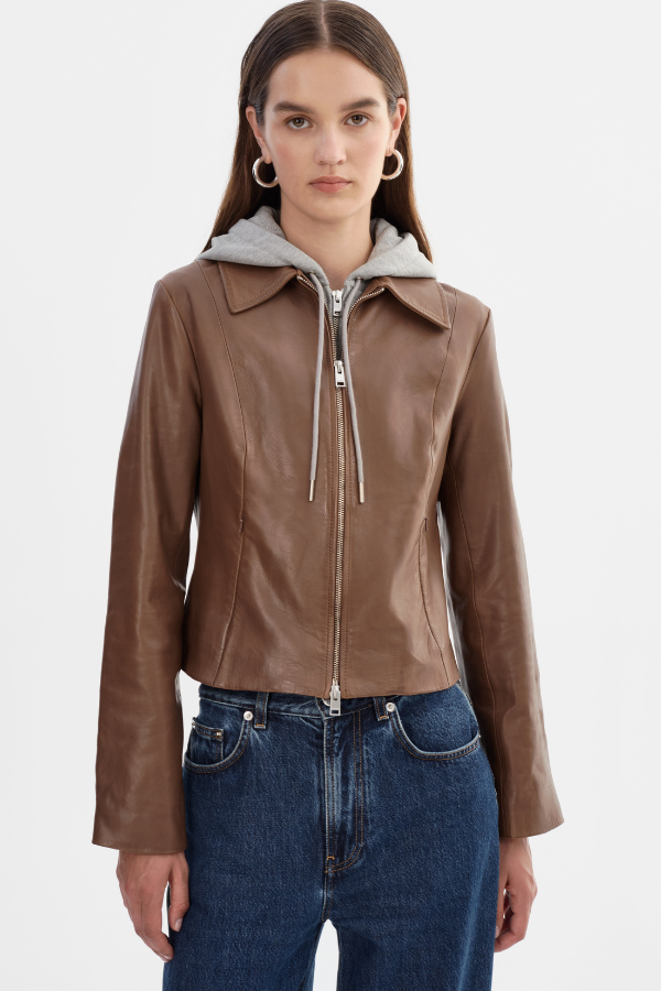 Lamarque Leather Jacket With Hood