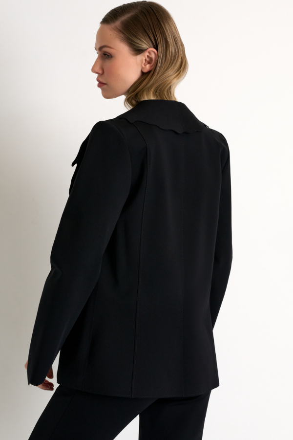 SHAN Front Tie Structured Blazer