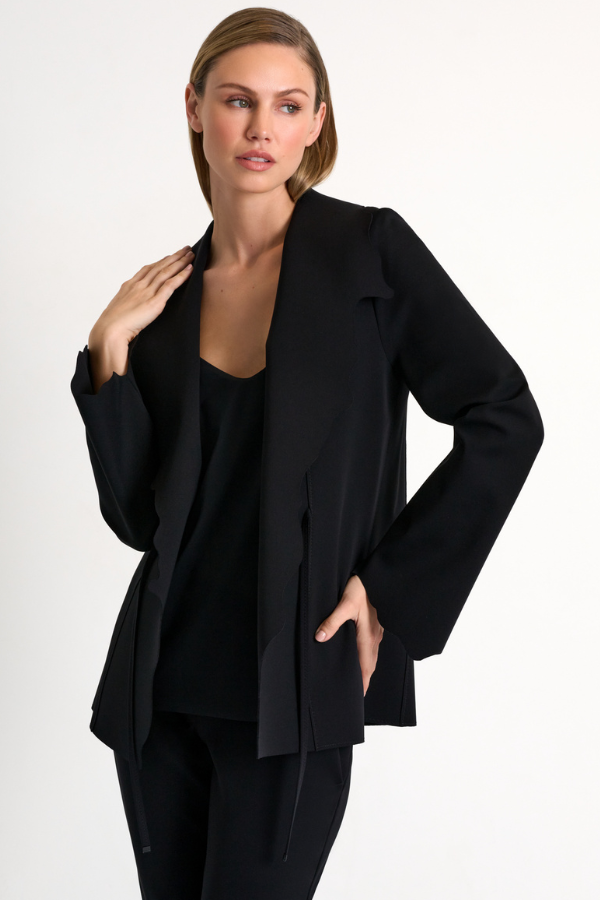 SHAN Front Tie Structured Blazer