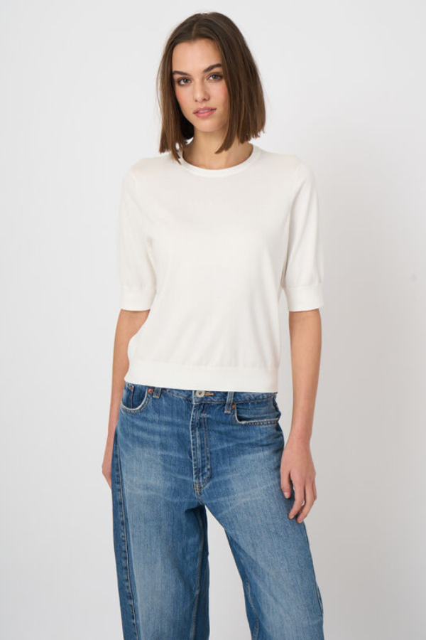 Repeat 3/4 Sleeve Crew Knit Sweater