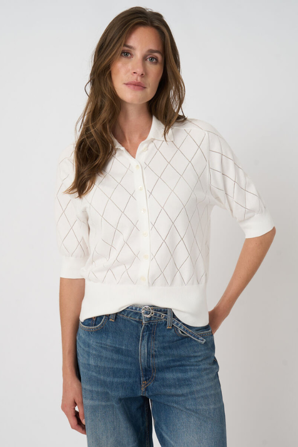 Repeat Cardigan Polo Top
