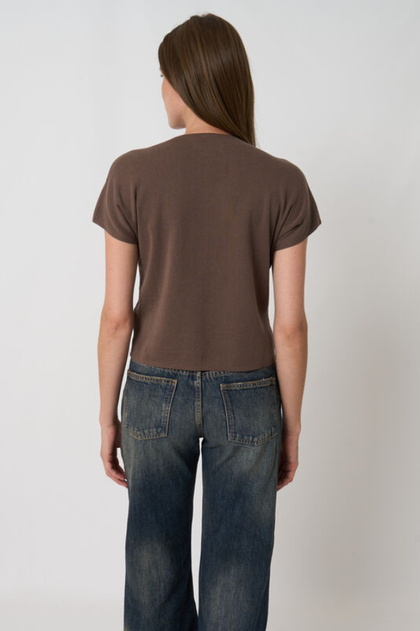 Repeat Tie-Front Cotton Sweater (Available in Two Colours)