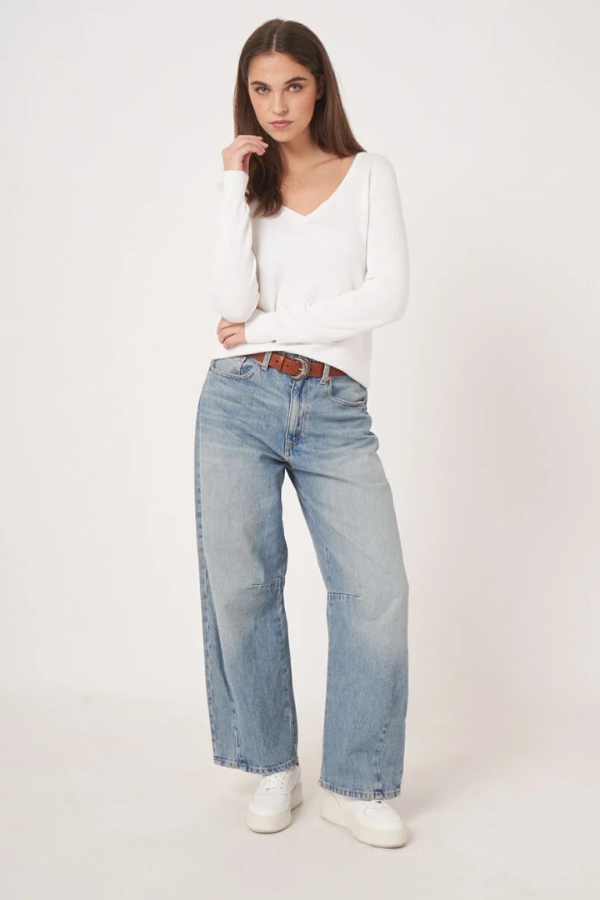 Repeat V-Neck Knit Pullover (Available in Two Colours)