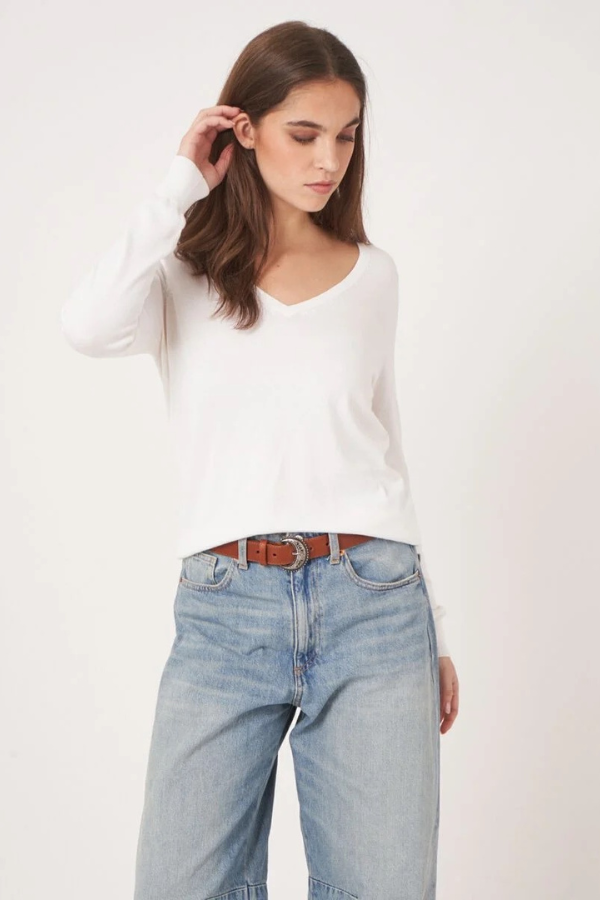 Repeat V-Neck Knit Pullover (Available in Two Colours)