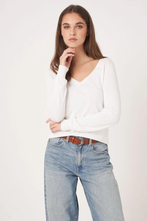 Repeat V-Neck Knit Pullover (Available in Two Colours)