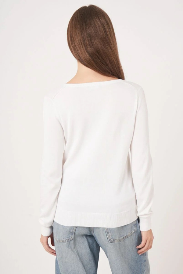 Repeat V-Neck Knit Pullover (Available in Two Colours)