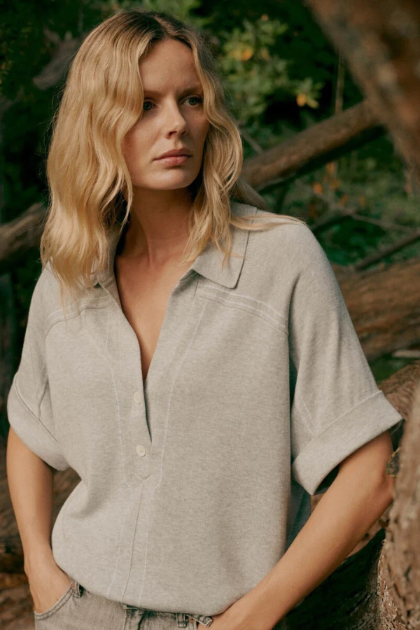 Repeat Knit Polo Sweater (Available in Two Colours)