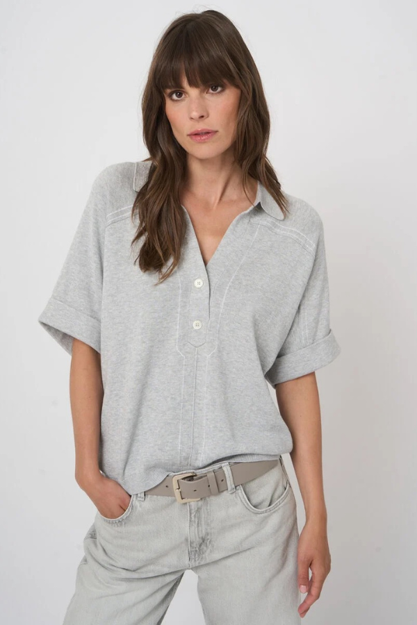 Repeat Knit Polo Sweater (Available in Two Colours)