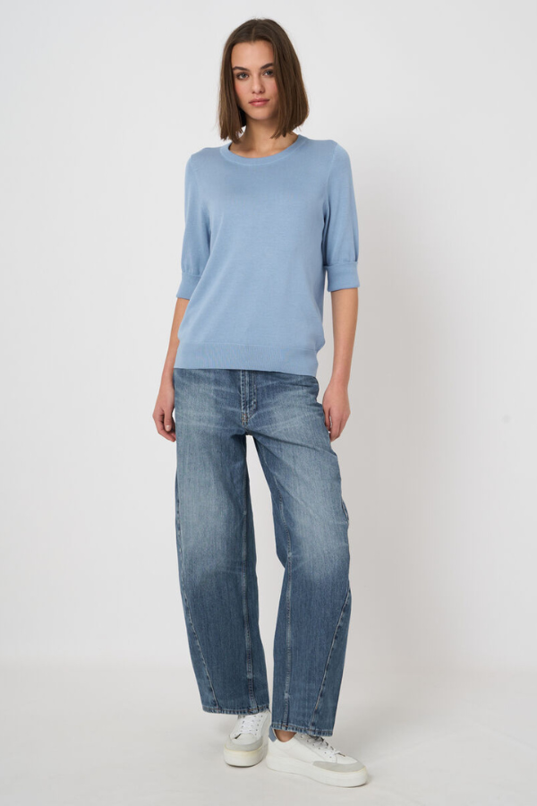 Repeat Short Sleeve Knit Pullover (Available in Four Colours)