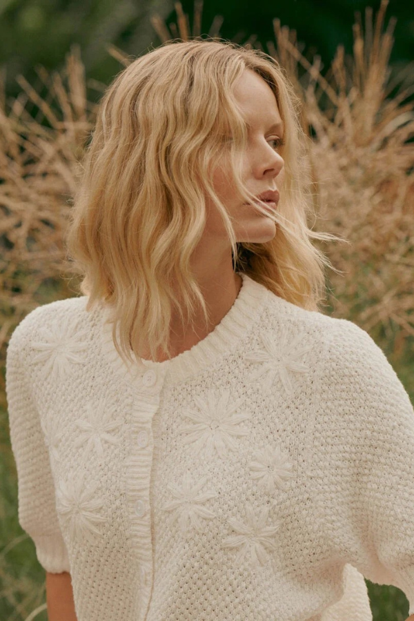 Repeat Floral Embroidered Cardigan