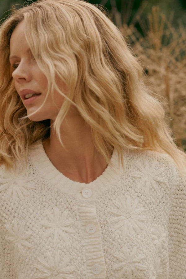Repeat Floral Embroidered Cardigan