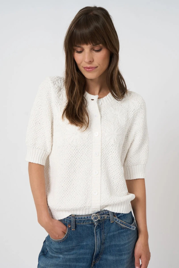 Repeat Floral Embroidered Cardigan