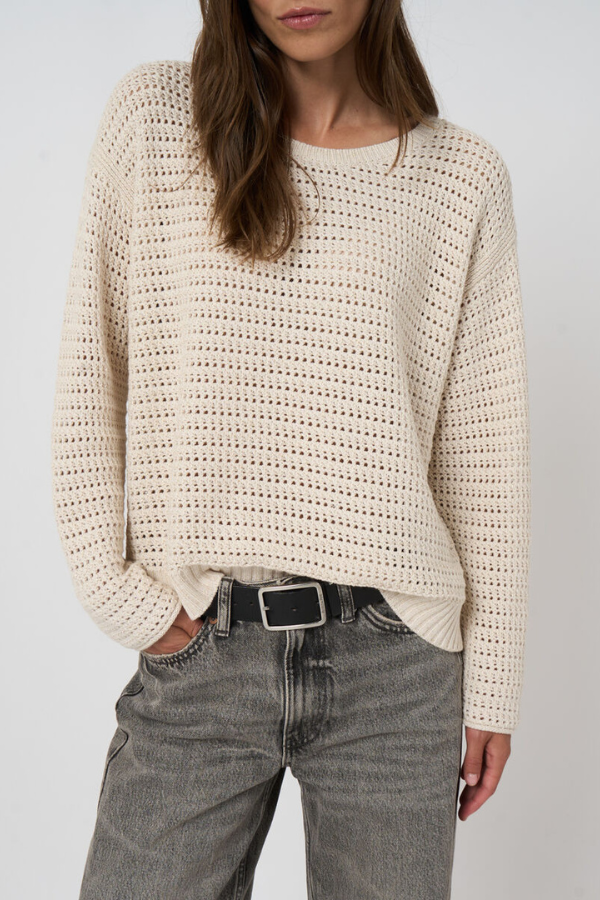 Repeat Pointelle Boat Neck Sweater (Available in Two Colours)