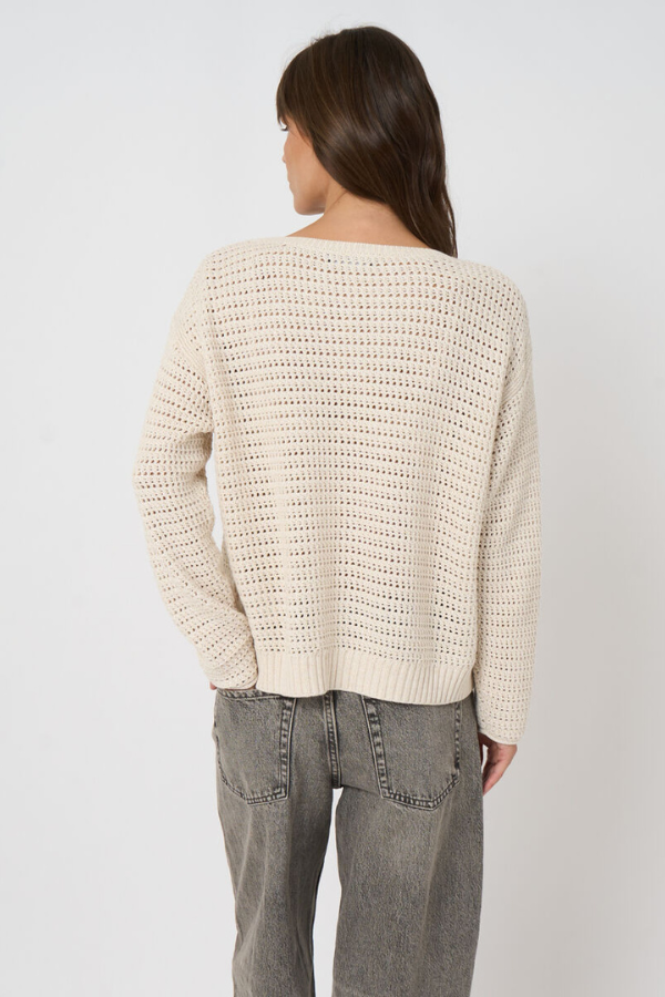 Repeat Pointelle Boat Neck Sweater (Available in Two Colours)